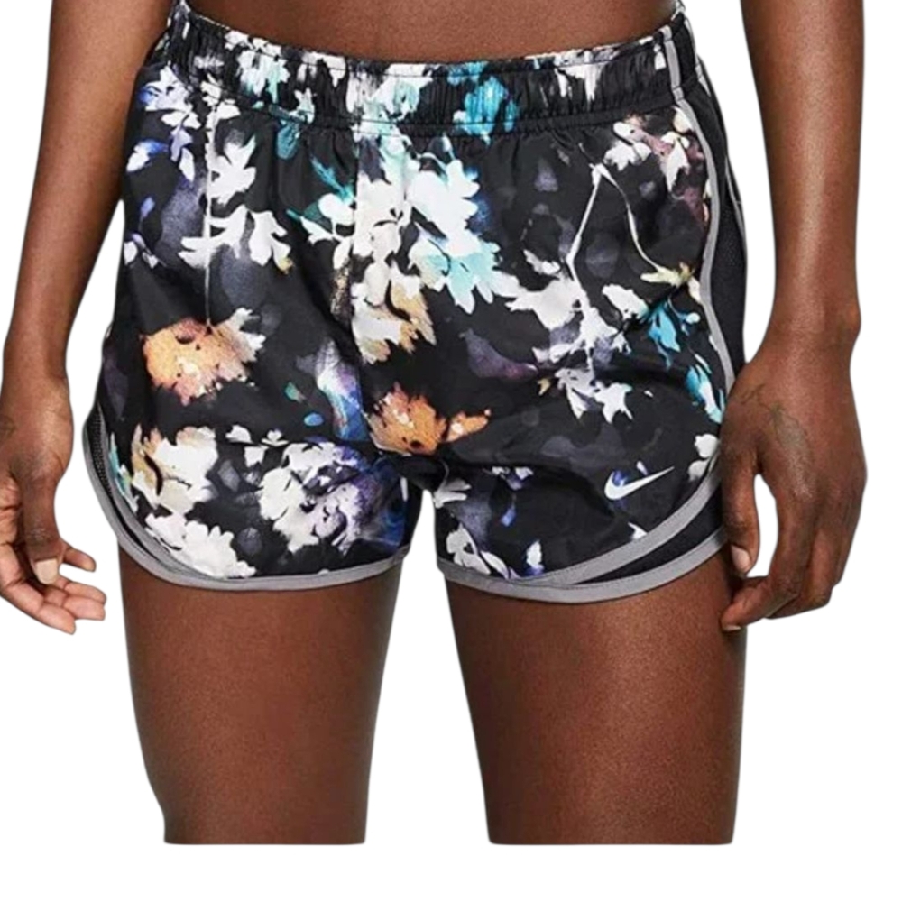 Nike Women's Athletic Shorts - Black with Floral Print